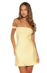 Sandie Yellow Off The Shoulder Mini Dress