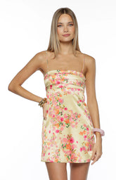 Chantell Yellow Bloom Mini Dress
