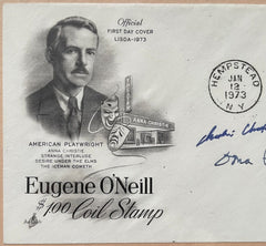Charlie Chaplin + Uma Chaplin Autographed First Day Cover Framed Signed JSA LOA
