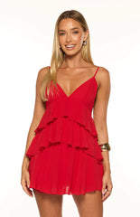 Gabriella Red Ruffle Mini Dress