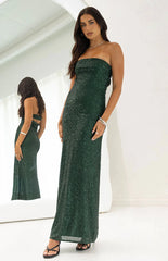 Maiah Emerald Green Sequin Maxi Dress