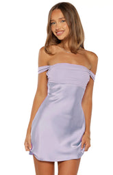 Sandie Lilac Off The Shoulder Mini Dress