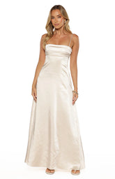 Natasha Cream Satin Maxi Dress