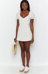 Abigail Mini Dress White Floral