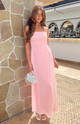 Flossie Pink Sleeveless Prom Dress