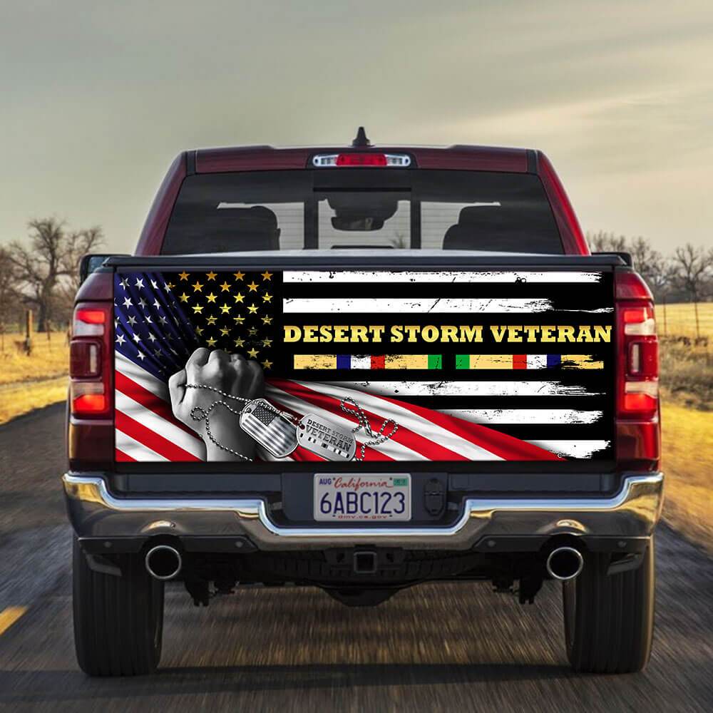 Desert Storm Veterans truck Tailgate Decal Sticker Wrap Veteran Day Veteran Gifts Veteran Decoration Idea Tailgate Wrap Decals For Trucks