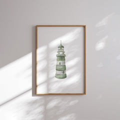 Sage green set of 6 nautical beach house art prints 07-346