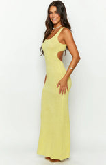 Lottie Yellow Knit Maxi Dress