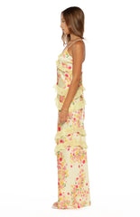 Inara Yellow Bloom Ruffle Maxi Dress