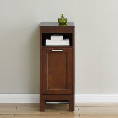 Style Selections Morecott 13-in x 31.75-in x 13.5-in Chocolate Freestanding Soft Close Linen Cabinet