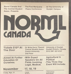 Mint Condition! 1970's Marijuana Legalization Poster Issued By NORML For Their Upcoming Conference