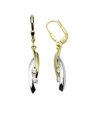 Ohrhaenger bicolor mit Zirkonia | Gold