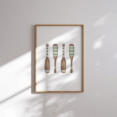 Sage green set of 6 nautical beach house art prints 07-346